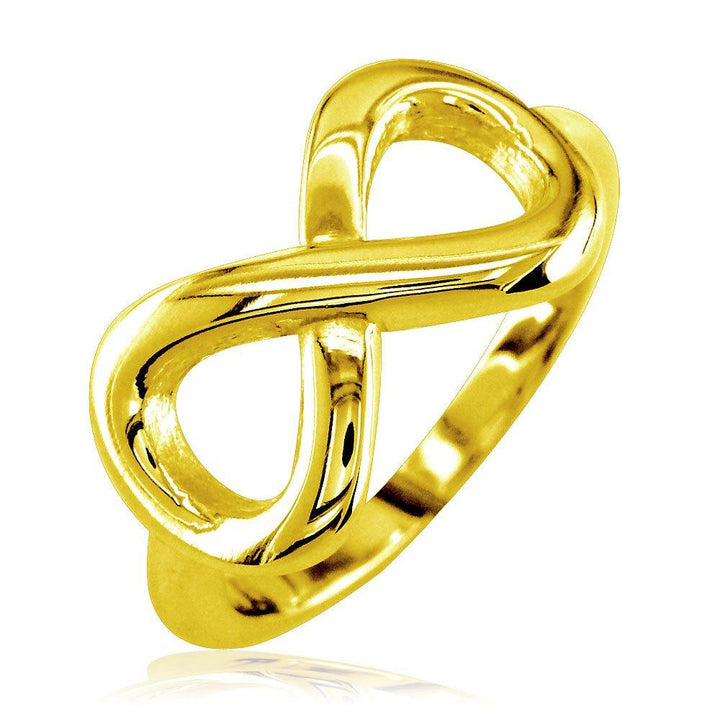 Wide Flowing Infinity Ring in 14k Yellow Gold