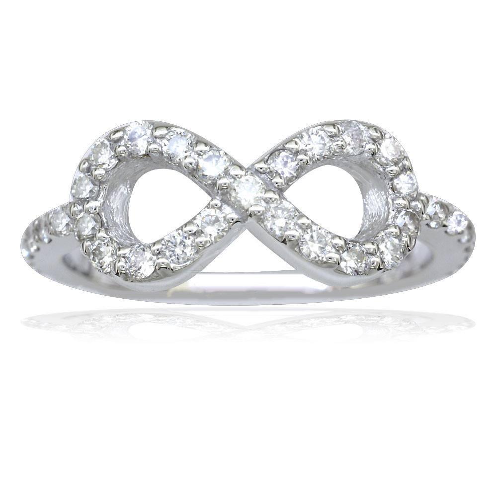 Flowing Diamond Infinity Ring in 14K White Gold