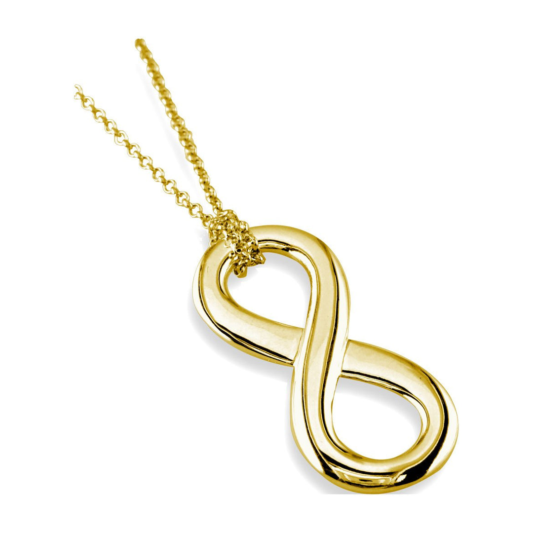 Large Flowing Infinity Charm and Knotted Chain,17 Inches Total #4865 in 14K yellow gold