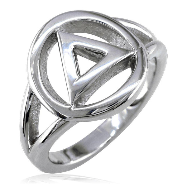 Alcoholics Anonymous AA Sobriety Ring in Sterling Silver