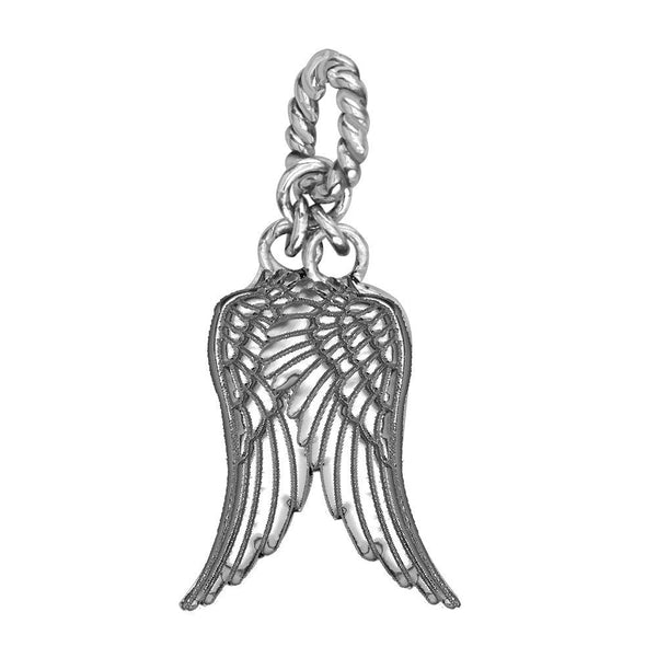 Wings Charm in 14k White Gold, 21mm