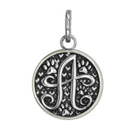 Medium Solid Sterling Silver with Black Finish Szira Collection Paw Hearts Monogram Initials Charm,Pendant,Tag,Key Ring for Dog,Cat Or Person