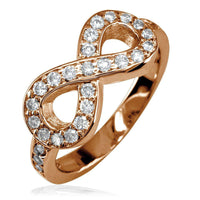 Diamond Infinity Ring in 14K Pink Gold, 0.70CT with Wall
