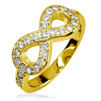 Diamond Infinity Ring in 14K Yellow Gold, 0.70CT with Wall