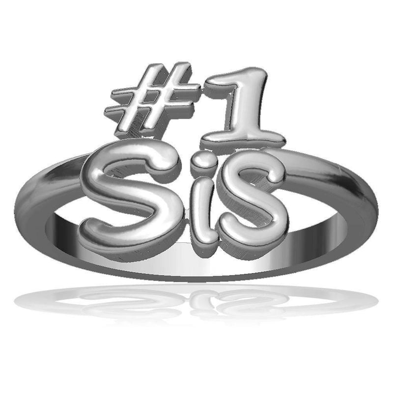 Sisters Ring, #1 Sis in Sterling Silver