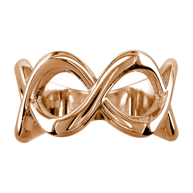 Wide Weaving Infinity Band, Halfway, 10mm in 14K Pink Gold