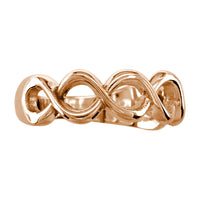 Weaving Infinity Band, Halfway, 6mm in 14K Pink Gold
