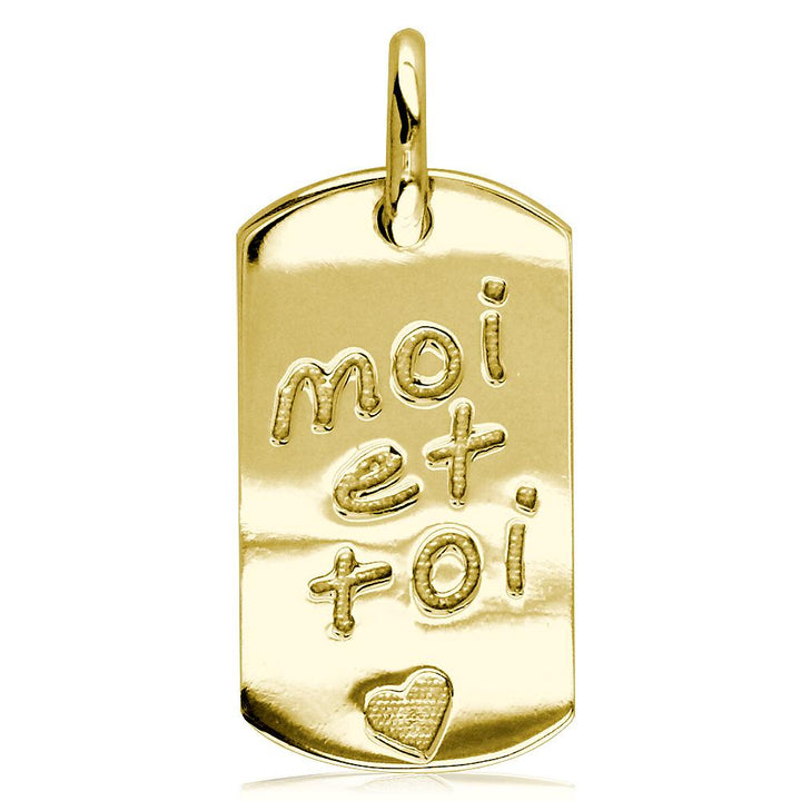 Moi Et Toi, Me and You, Dog Tag Charm in 18k Yellow Gold