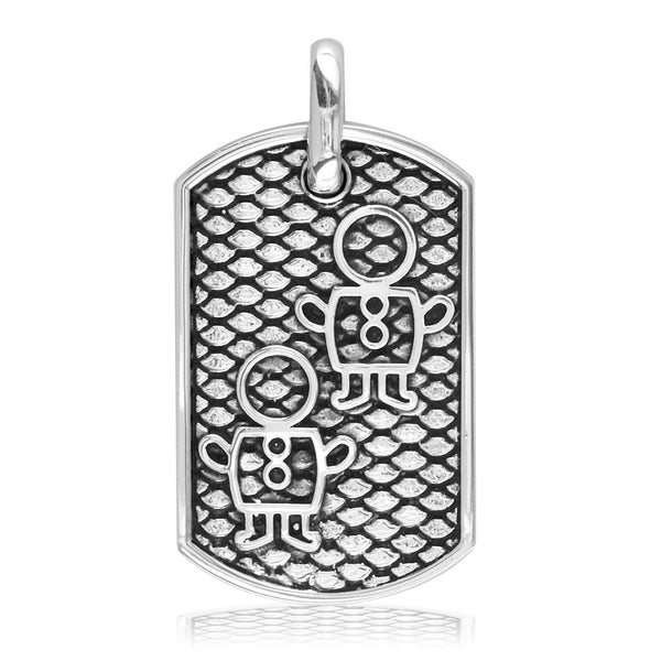 Sziro Boys and Girl Dog Tag Charm for Dad, Mom in Sterling Silver