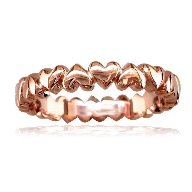Eternity Hearts Stacker Ring in 14K Pink Gold
