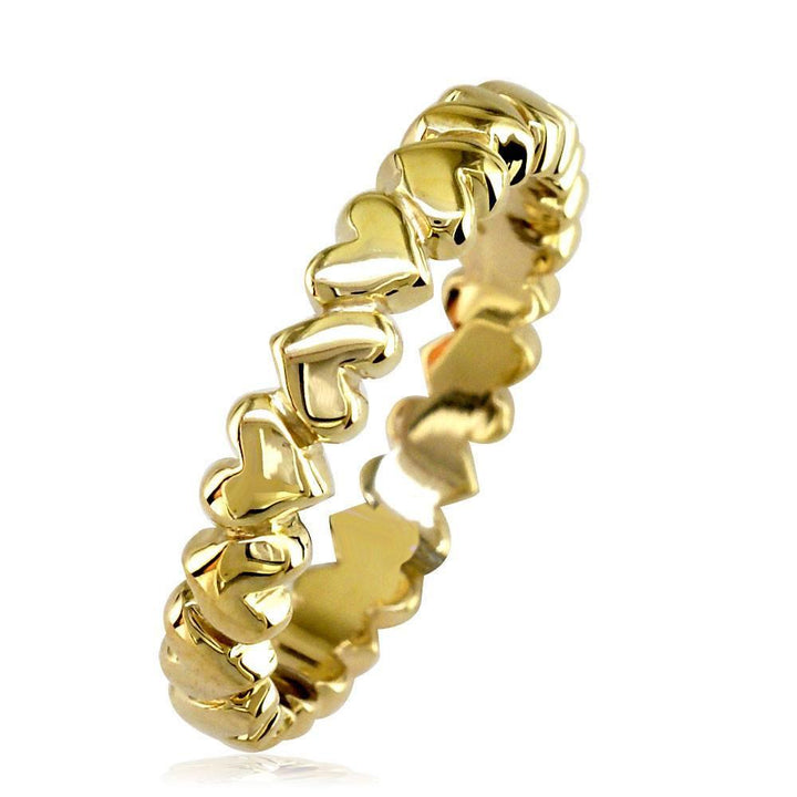 Eternity Hearts Stacker Ring in 14K Yellow Gold