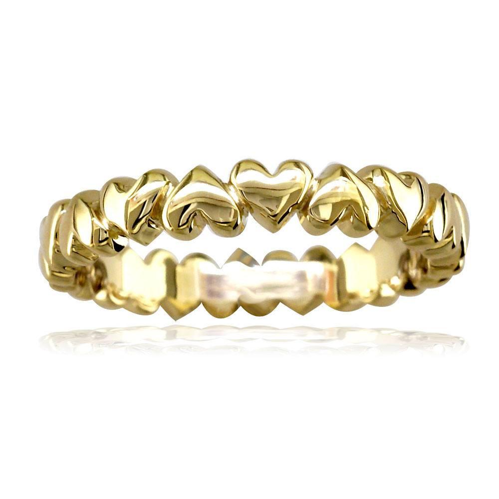 Eternity Hearts Stacker Ring in 14K Yellow Gold