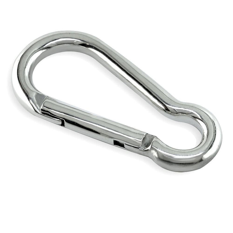 2.5 Inch Large Carabiner Sterling Silver Keychain