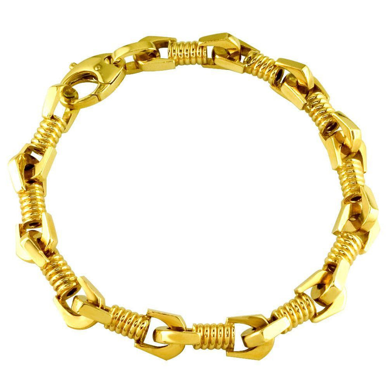 Hardware Link Bracelet in 14k Yellow Gold