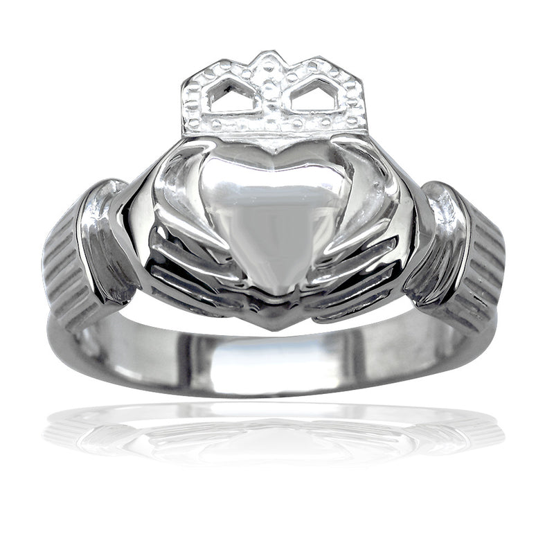 Large Claddagh Ring in Sterling Silver