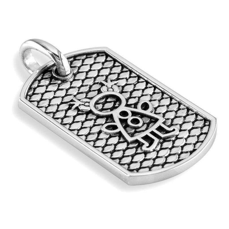 Sziro Girl Dog Tag Charm for Dad, Mom in Sterling Silver