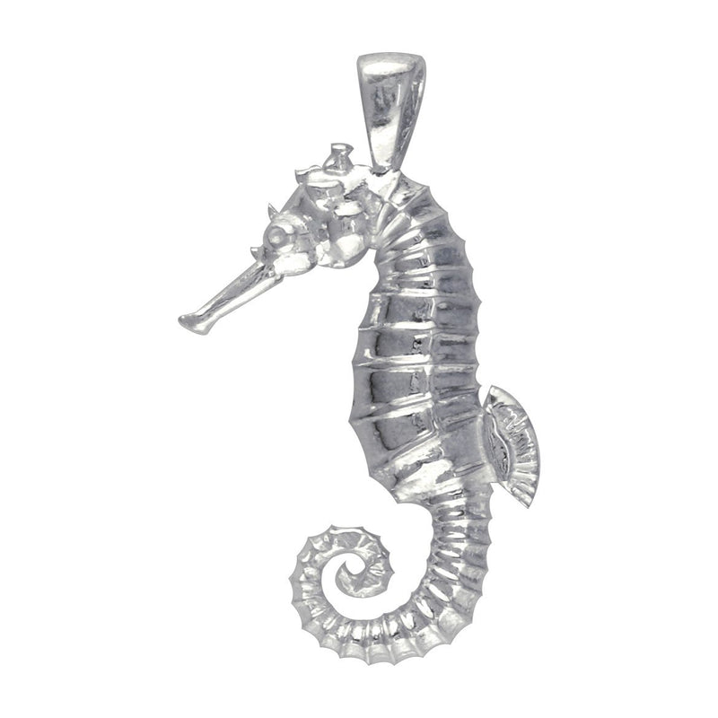 3D Seahorse Charm in Sterling Silver