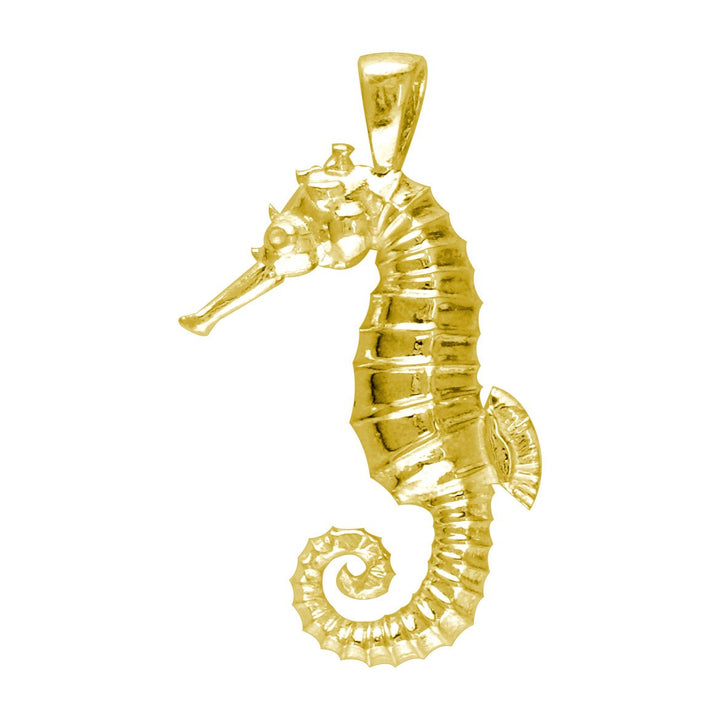 3D Seahorse Charm in 14K Yellow Gold