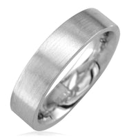 Mens Flat Wedding Band in Sterling Silver, Satin Middle, Polished Sides, 5.5mm