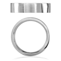 Mens Flat Wedding Band in Sterling Silver, Satin Middle, Polished Sides, 5.5mm