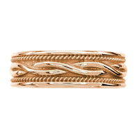 Wide Infinity Wedding Band with Rope Design in 14K Pink Gold, 8mm