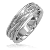 Infinity Wedding Band in 14K White Gold, 6mm