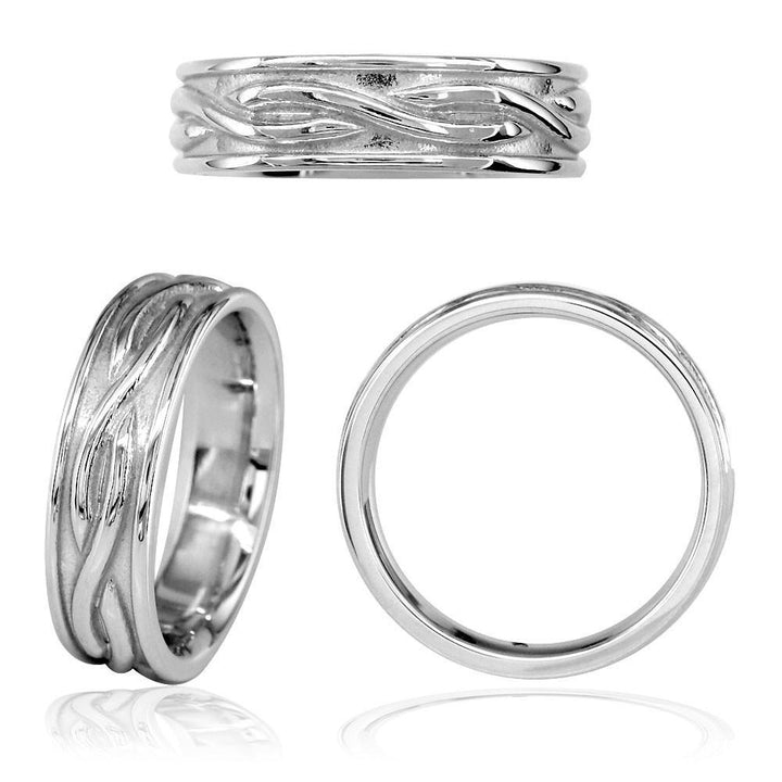 Infinity Wedding Band in Sterling Silver, 6mm