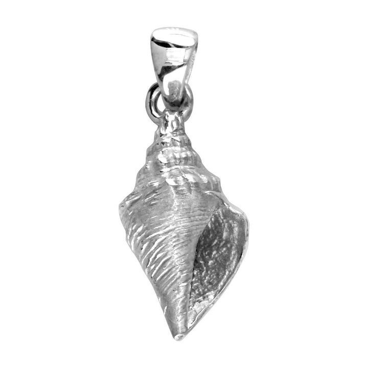 Conch Seashell Charm in 18k White Gold