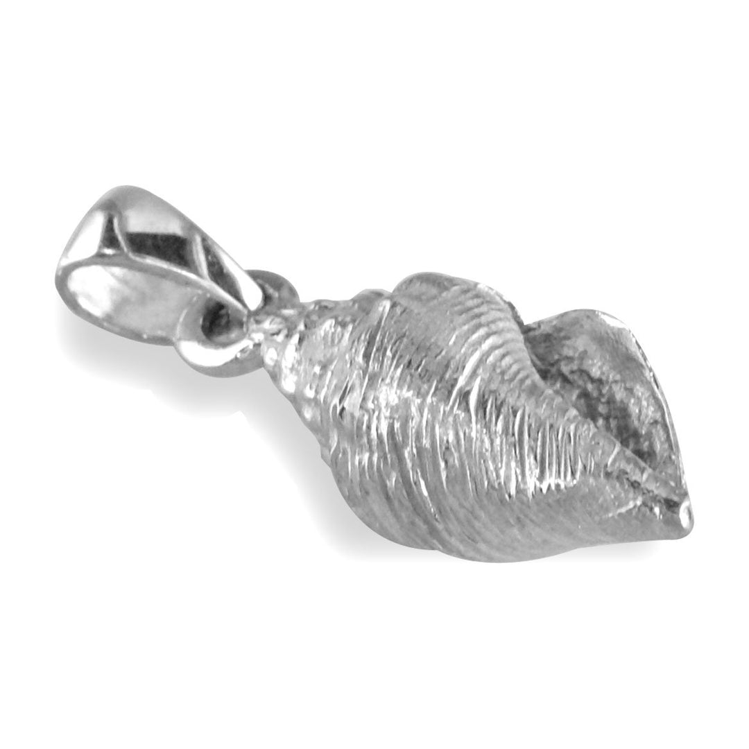 Conch Seashell Charm in 18k White Gold