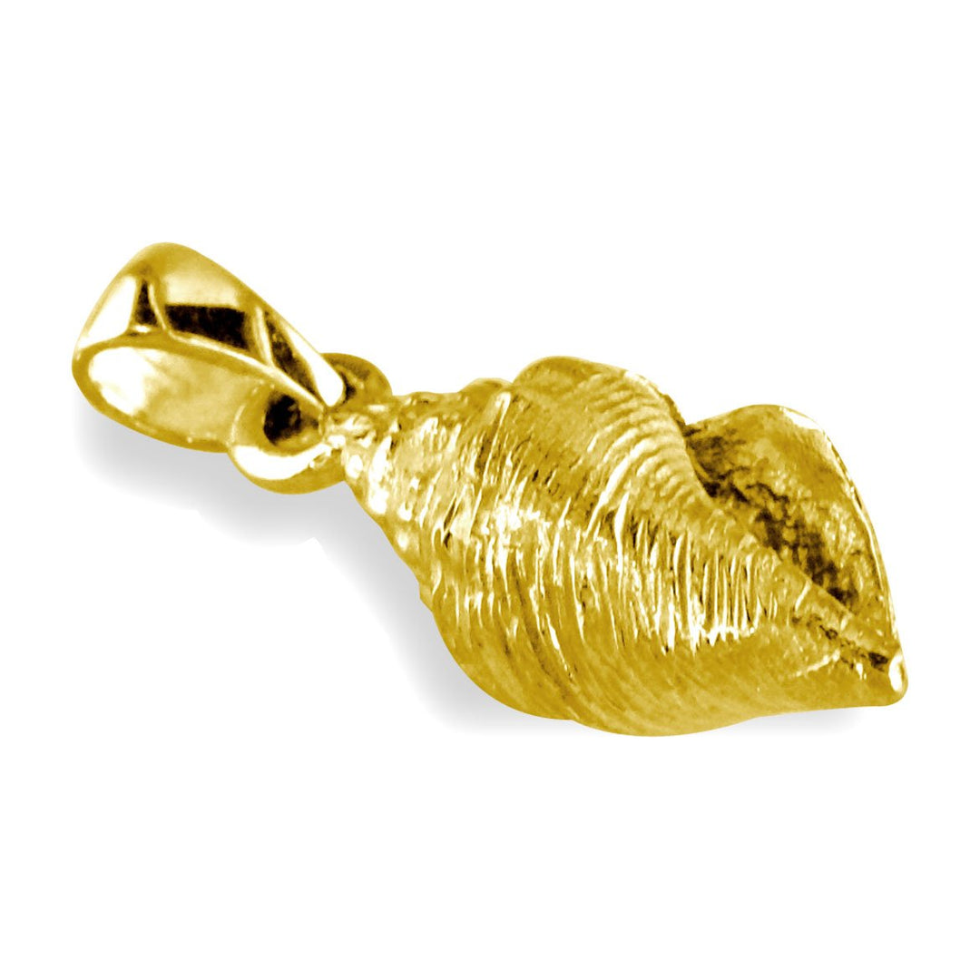 Conch Seashell Charm in 14K Yellow Gold