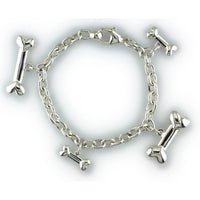 Family Dog Bone Charm Bracelet in Sterling Silver