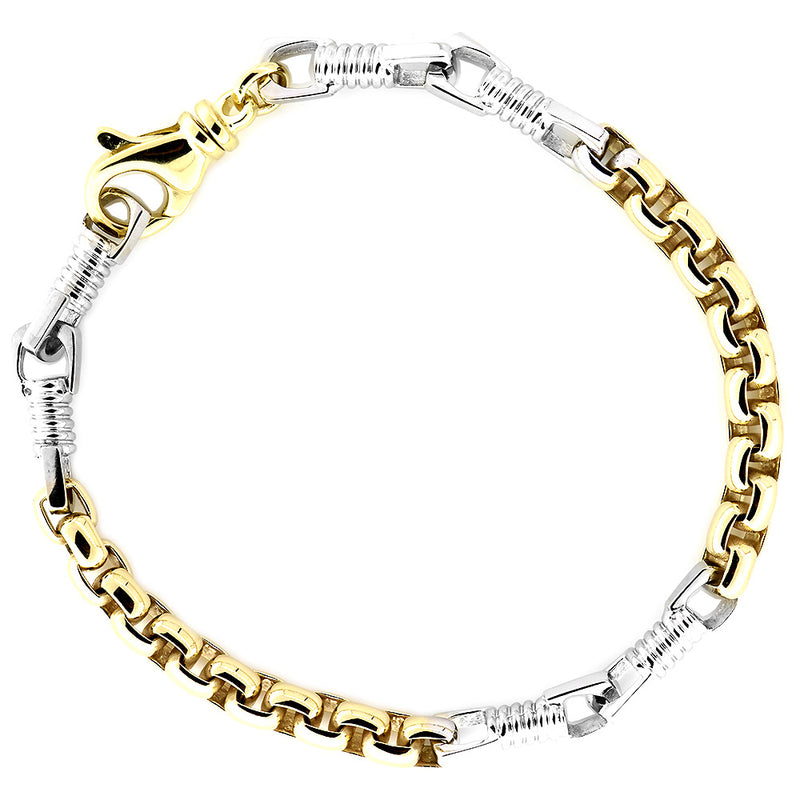 Mens Real 10K Yellow Gold Solid Nugget Ore Style Fancy Link Bracelet 17mm |  9