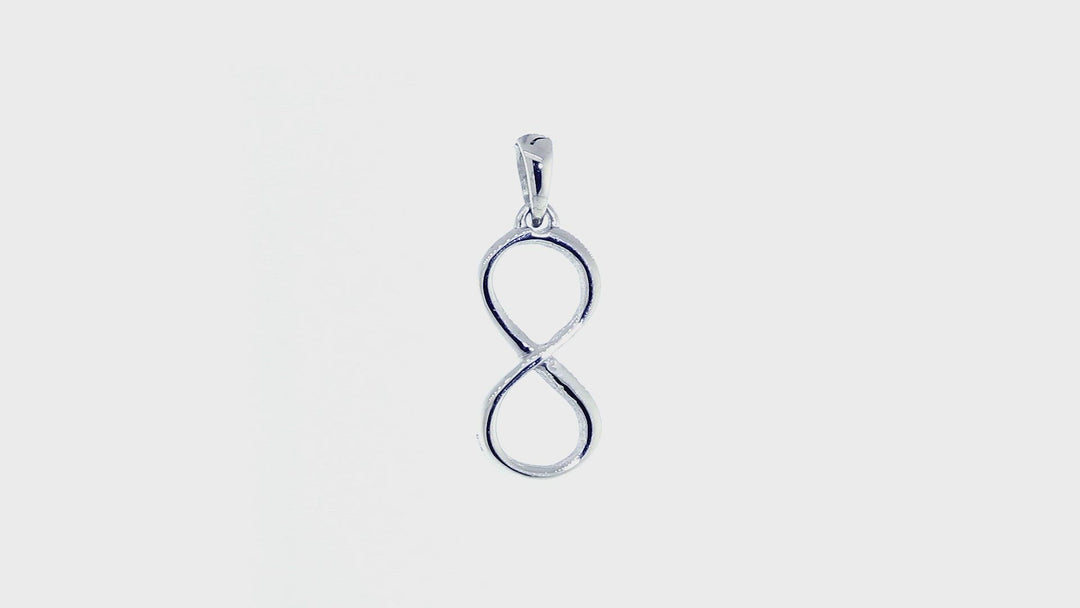 Large Infinity Symbol Charm,9mm in 14K White Gold