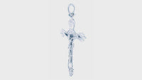 Extra Large Crucifix Cross Charm, 44mm in 14K White Gold