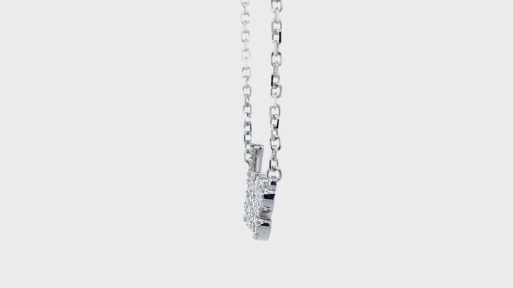 29 mm Diamond Love Pendant Nameplate and Chain, 1.00 CT, 18 IN in 14K White Gold