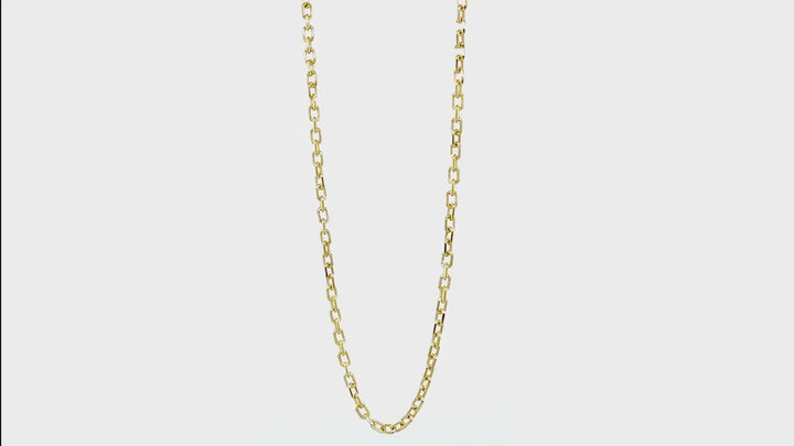 3mm Solid Cable Link Chain, 20 Inches in 18K Yellow Gold
