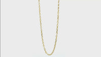 3mm Solid Cable Link Chain, 20 Inches in 18K Yellow Gold