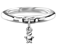 Chubby Belly Boy Charm Ring in Sterling Silver
