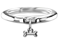 Chubby Bone Charm Ring in Sterling Silver
