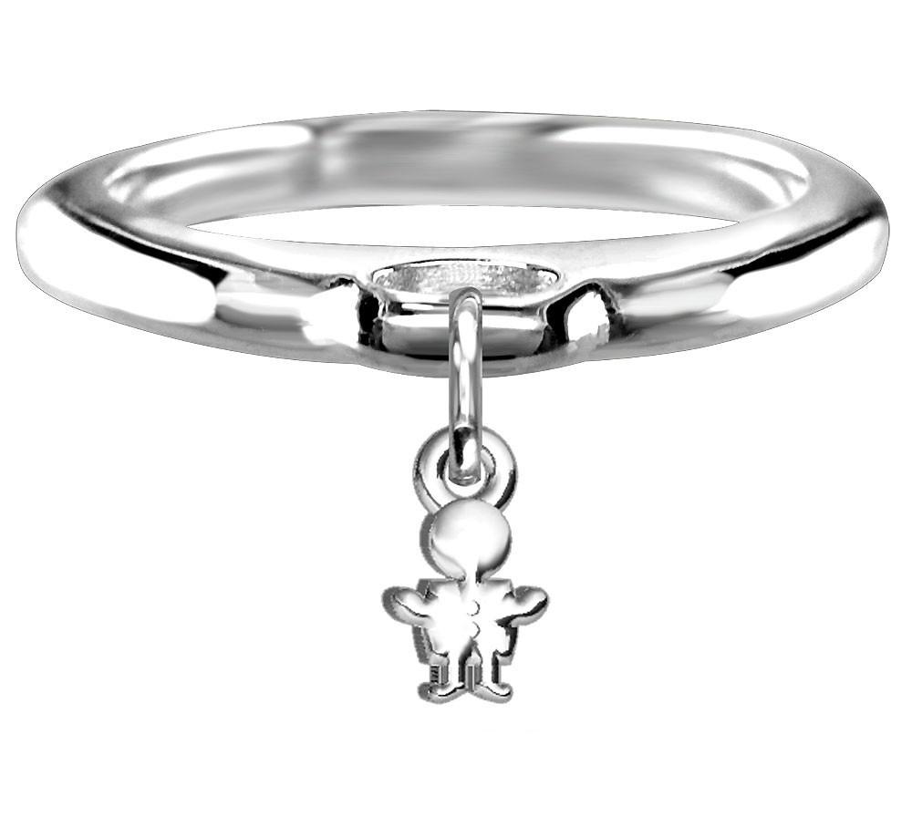 Chubby Boy Charm Ring in Sterling Silver