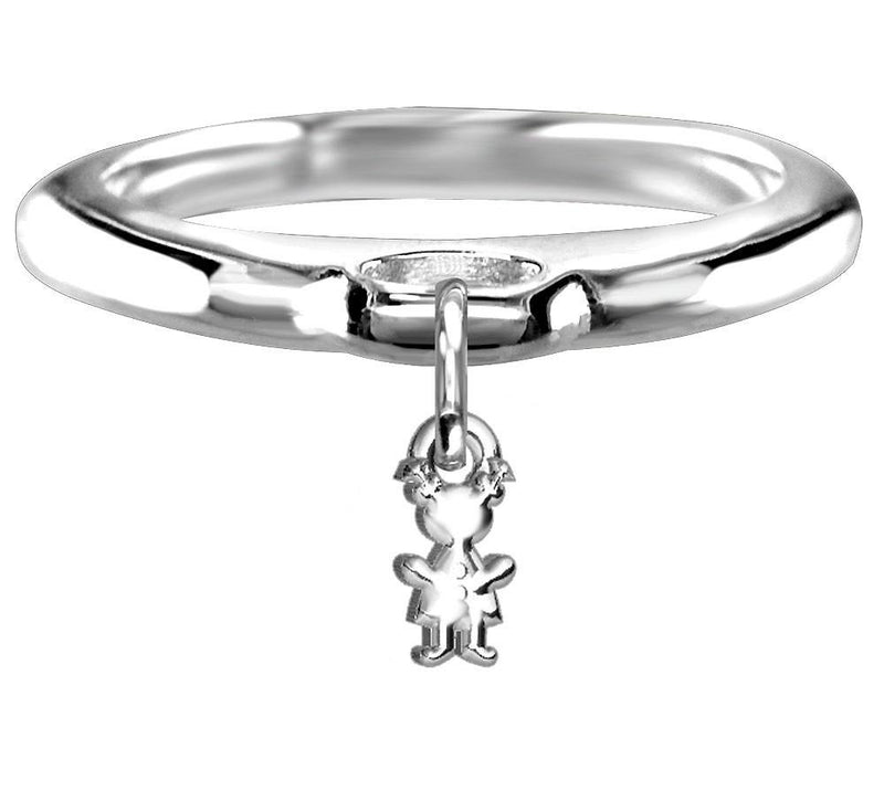 Chubby Girl Charm Ring in Sterling Silver