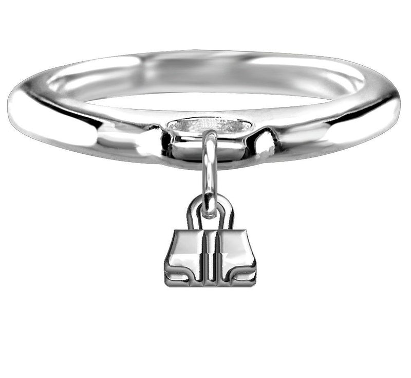 Chubby Handbag Charm Ring in Sterling Silver