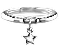 Chubby Star Charm Ring in Sterling Silver