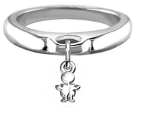 Chubby Boy Charm Ring, Wide, Domed in Sterling Silver