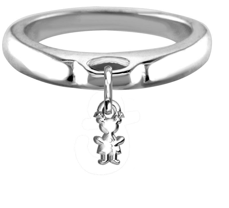Chubby Girl Charm Ring, Wide, Domed in Sterling Silver