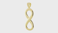 Medium Flowing Infinity Charm, 30mm in 18k Yellow Gold