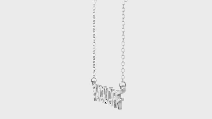 Fuck You Nameplate Necklace in SZIRO Print, 14k White Gold