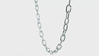 9mm Solid Oval Hardware Link Chain, 24 Inches in Sterling Silver