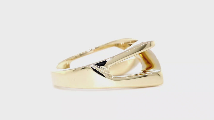 Open Contemporary Design Ring, 9mm Wide in 14K Yellow Gold