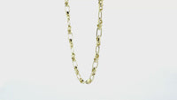 6 mm Solid Bullet and Oval Link Chain, 22 Inches in 14k Yellow Gold